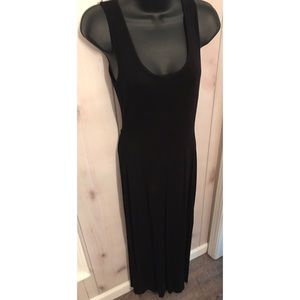 Long black dress with open back